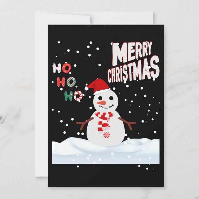 Navidades La Invitación De Hombre De Nieve (Anverso)