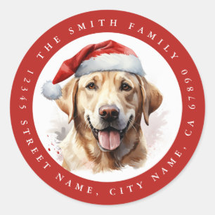 Navidades Labrador Recuperador Pegatinas Redondos