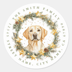 Navidades Labrador Recuperador Pegatinas Redondos