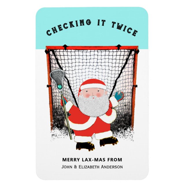 Navidades Lacrosse imán tarjetas de regalo de vaca (Vertical)