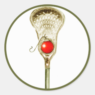 Navidades Lacrosse Pegatina redondo clásico de vac