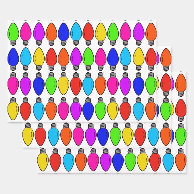 Navidades Lámparas Patrón Hojas de papel de ajuste (Set)