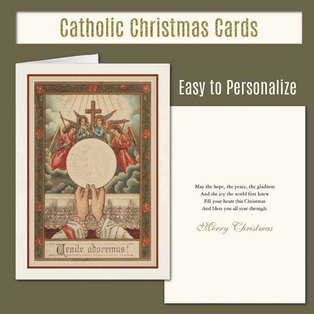 Navidades Latinoamericanos de Masas Angels Manos S (Traditional Catholic Christmas Cards - Easy to personalize)