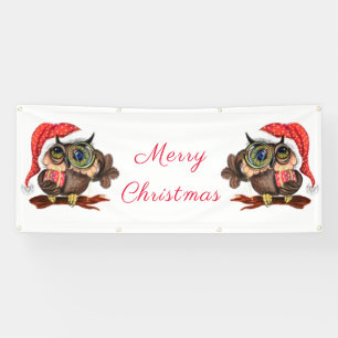 Navidades Lechuza Bebé con pancarta de regalo