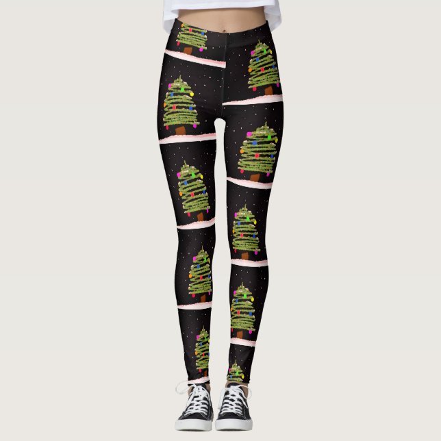 Navidades Leggings con árboles de Navidad (Anverso)