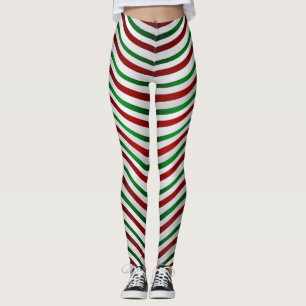 Navidades Leggings Cute Candy Cane Stretchy Pants