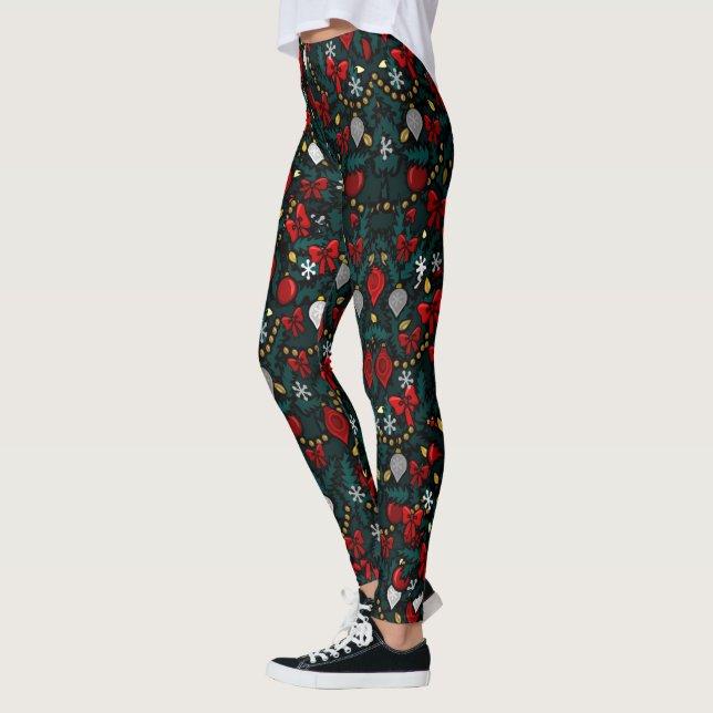 Navidades Leggings Pantalones de disfraces de árbo (Izquierda)