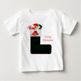 Navidades levantando camiseta de bebé