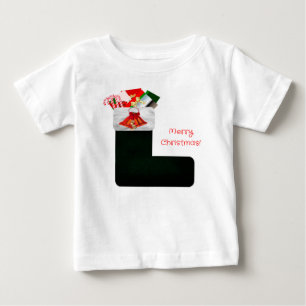 Navidades levantando camiseta de bebé