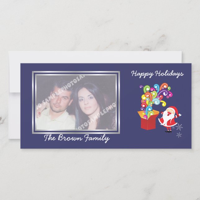 Navidades lindo Papá Noel y tarjeta de foto de caj (Anverso)