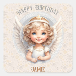 Navidades lindos Ángel Primer Pegatina de la Plaza