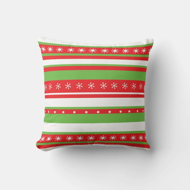 Navidades líneas patrón lanzar almohada (Anverso)