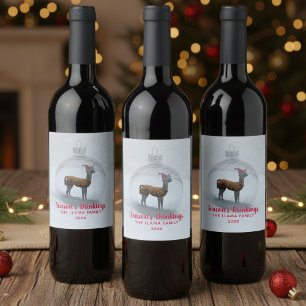 Navidades llaman etiquetas de vino de vacaciones d