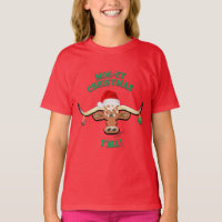 Navidades Longhorn Steer Chica camiseta
