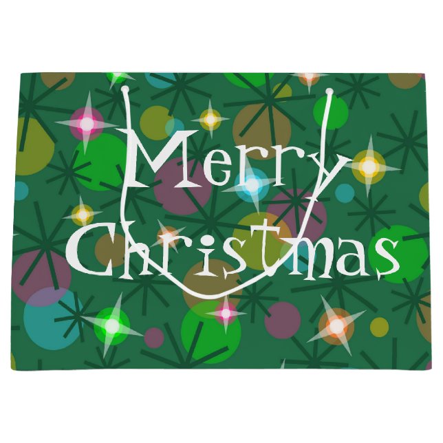 Navidades Luces Bolsa de regalo de texto grande (Anverso)