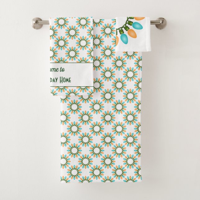 Navidades Luces Círculos Naranja de patrones y azu (In situ)