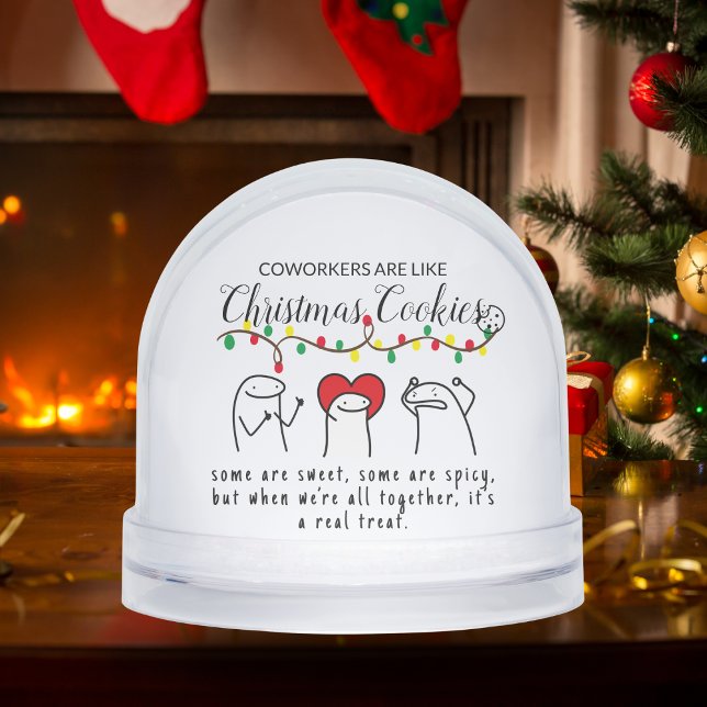 Navidades Luces Funny Coworker Meme Art White (Christmas Lights Funny Coworker Meme Art White Snow Globes)