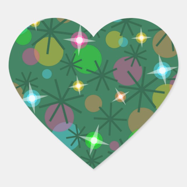 Navidades Luces pegatina corazón (Anverso)