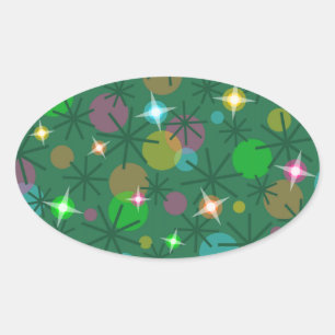 Navidades Luces pegatina oval