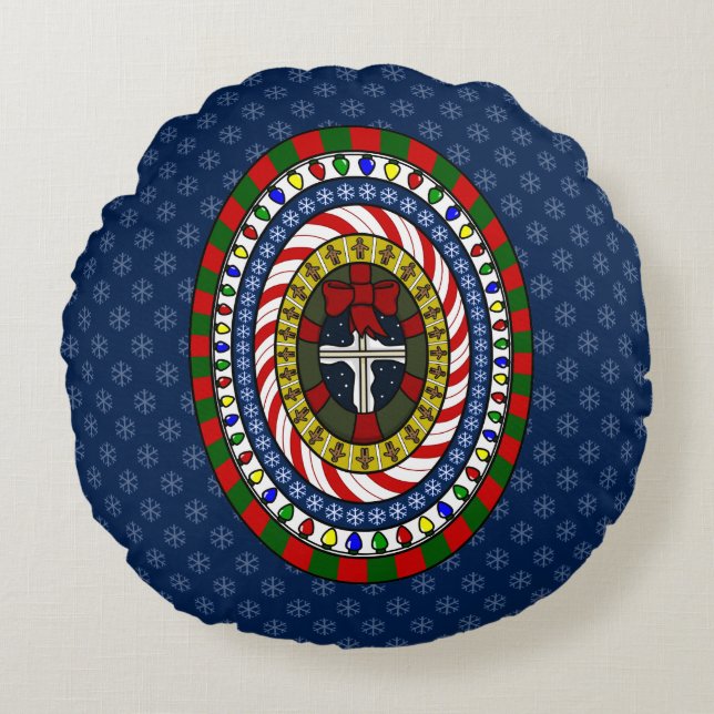 Navidades lúdicos rodean la almohada (Anverso)