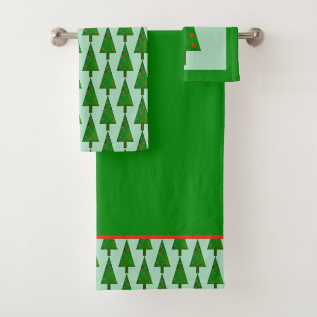 Navidades Luminosos Pine Forest Baño Toalla Set (In situ)