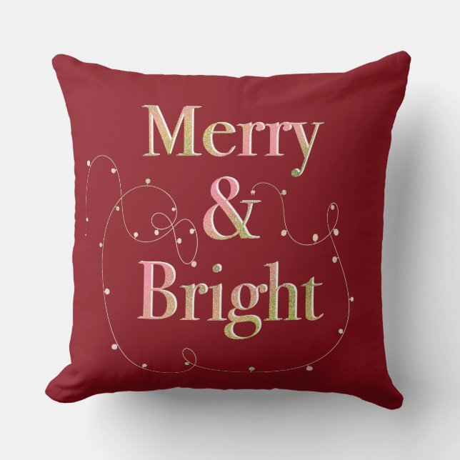Navidades Lux: Cojín decorativo merry y brillante (Anverso)