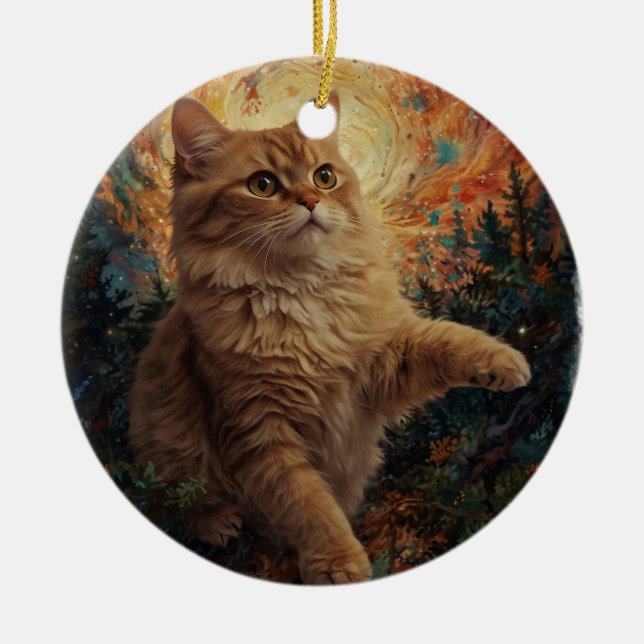 Navidades mágicos Ornamento gatito (Frente)