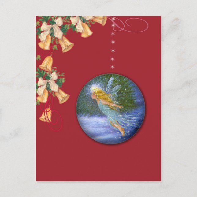 Navidades mágicos Tarjeta postal de hadas (Anverso)