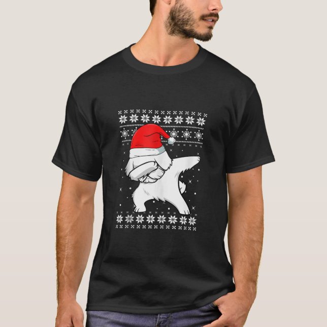 Navidades malteses Dabbing Dance Dog Ugly Sweater (Anverso)