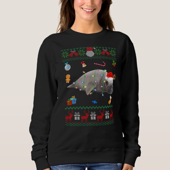 Navidades Manatee de Nochebuena Sweater Animales L (Anverso)