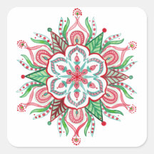 Navidades Mandala Pegatinas de Snowflake