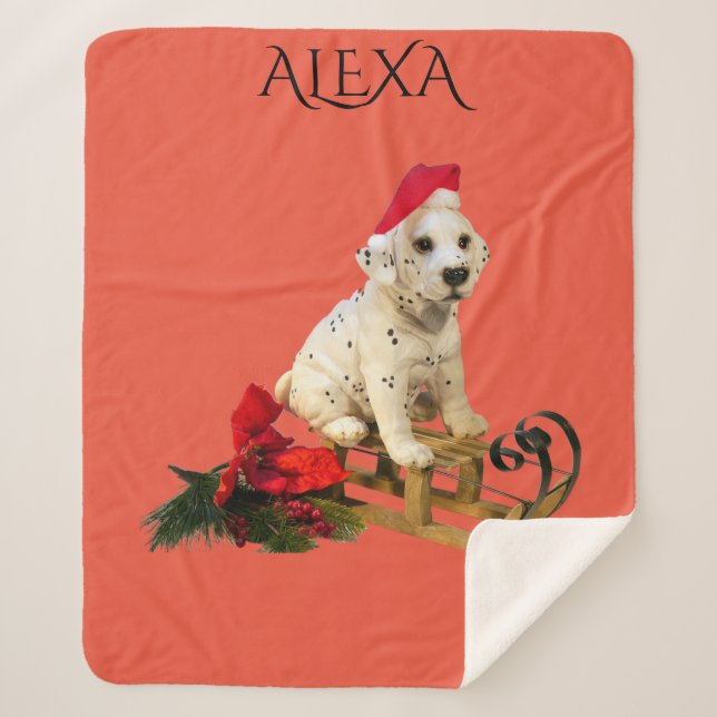 Navidades manta de dalmación con nombre personaliz (Anverso)