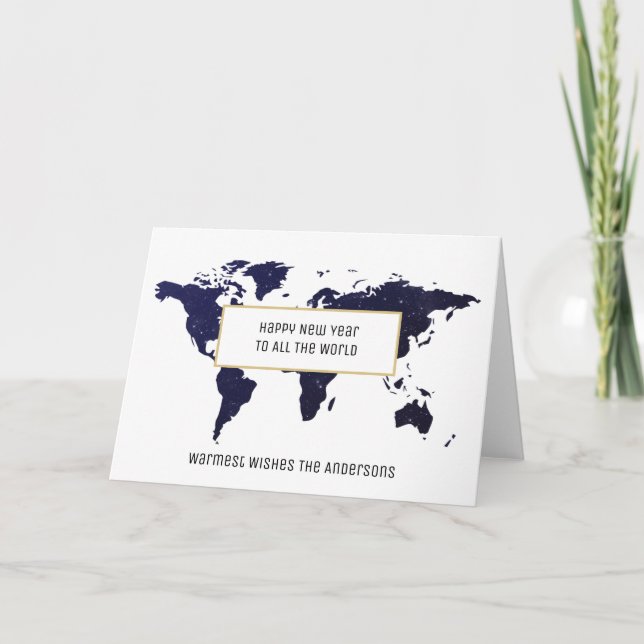 Navidades MAPA Tarjeta de saludo de Año Nuevo pers (Anverso)