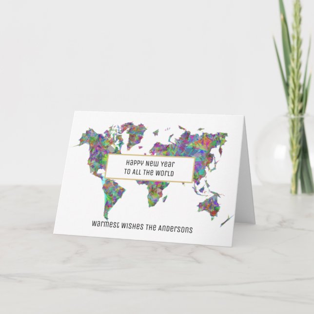Navidades MAPA Tarjeta de saludo de Año Nuevo pers (Anverso)