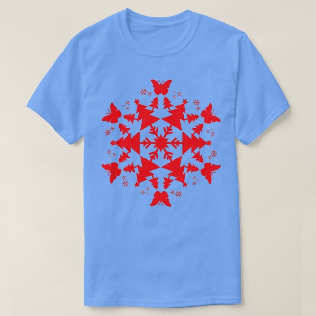 Navidades Mariposa Camisa Snowflake (Diseño del anverso)