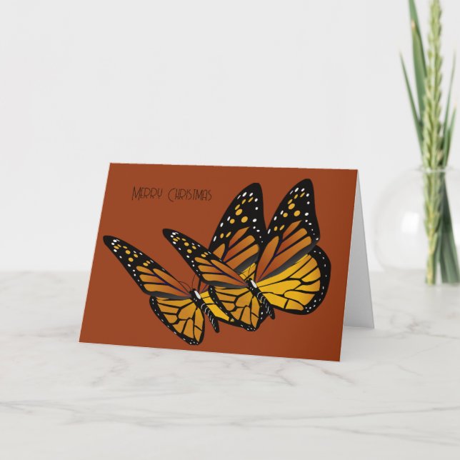 Navidades mariposas con tarjeta de felicitación ro (Anverso)