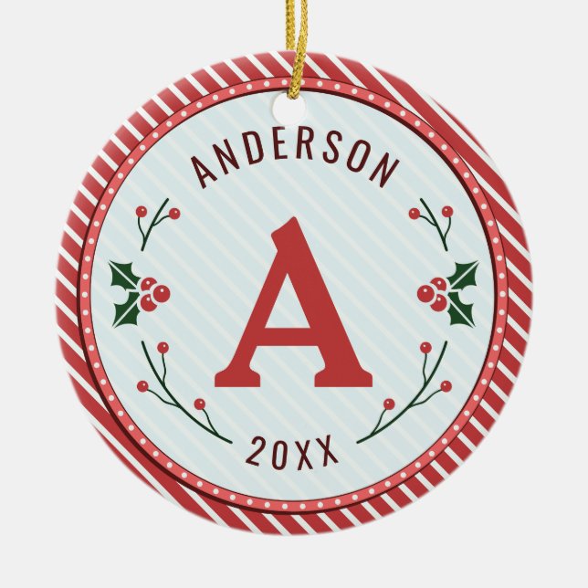 Navidades Marquee Ornamento cerámico (Frente)