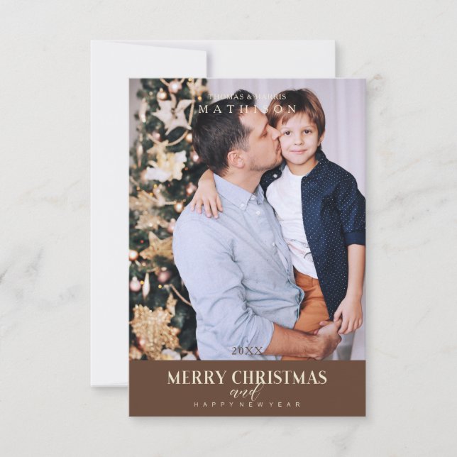 Navidades marrones familia moderna de fotografía s (Anverso)