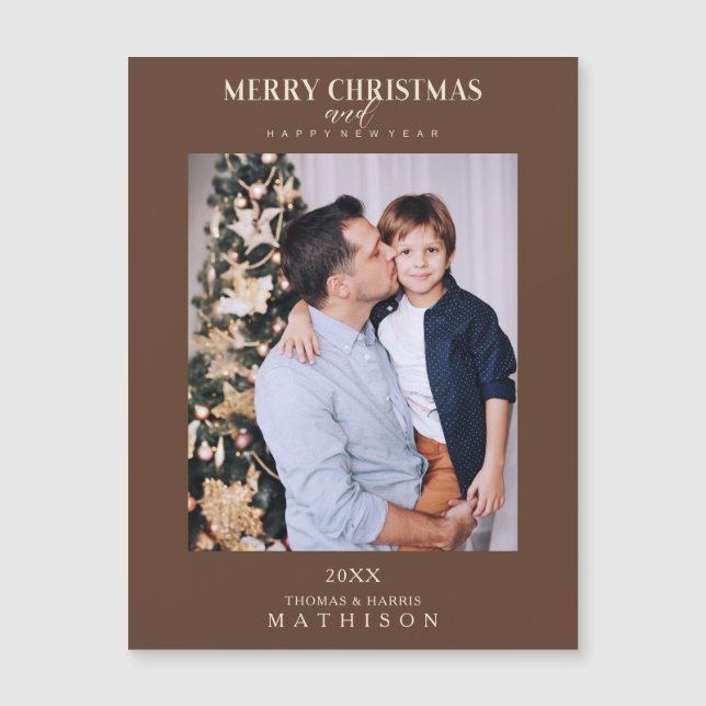 Navidades marrones familia moderna de fotografía s (Anverso)
