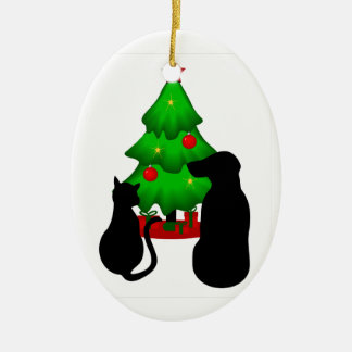 Navidades mascotas ornamento de perro y gato