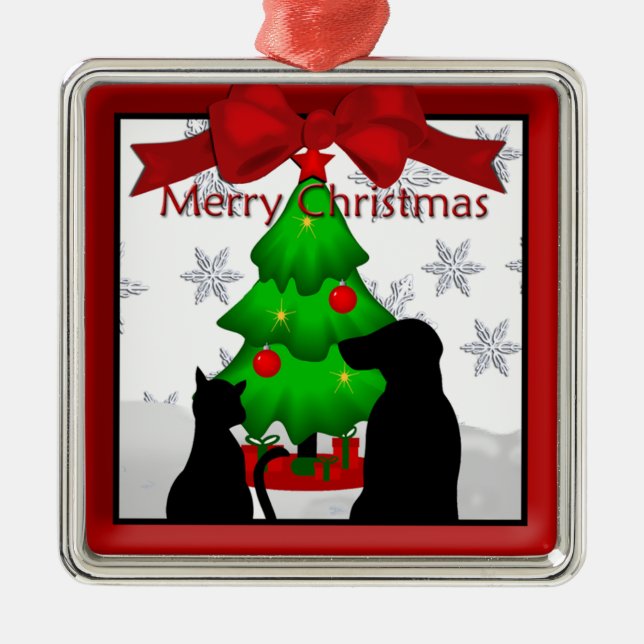 Navidades mascotas ornamento de perros y gatos pre (Frente)