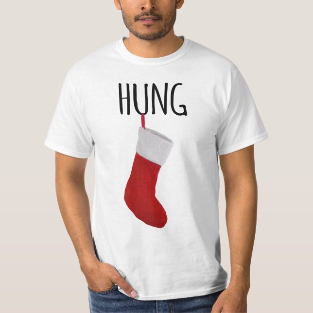 Navidades masculinos graciosos levantan camiseta d (Anverso)