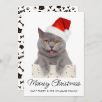 Navidades Meowy adoran tarjeta de foto de Personal
