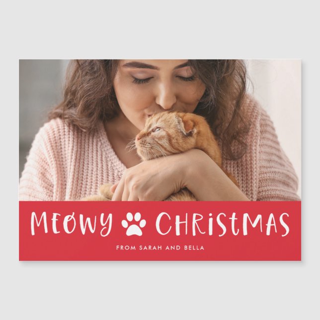 Navidades Meowy con foto | Funny Cat Navidades (Anverso)