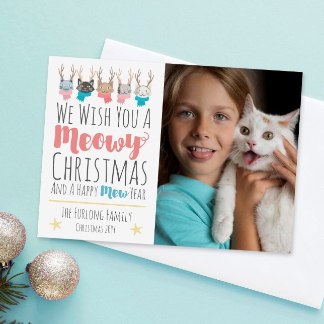 Navidades Meowy Gatos + Tarjeta fotográfica navide (Subido por el creador)