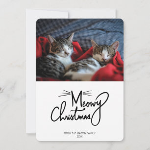 Navidades Meowy Graciosa tarjeta de fotos de Nav
