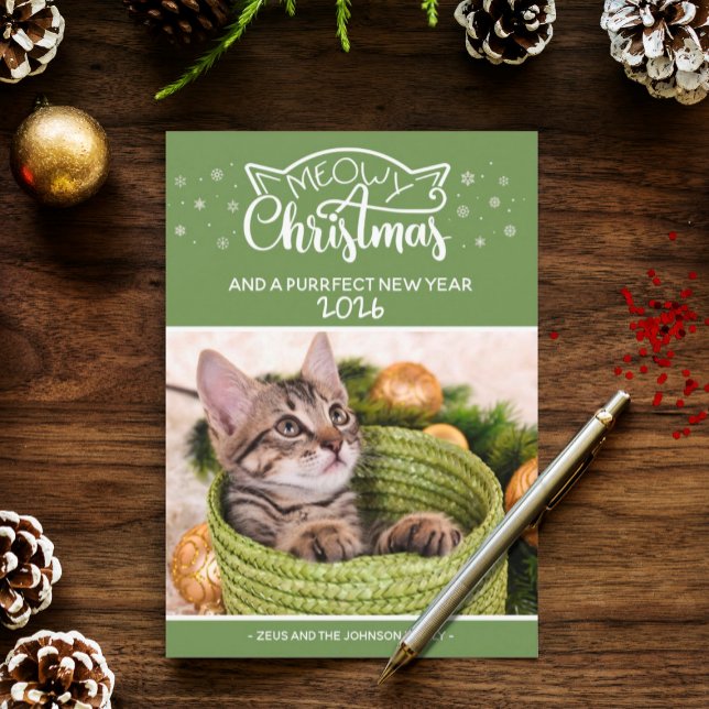 Navidades Meowy y una tarjeta de foto perfecta par (Subido por el creador)
