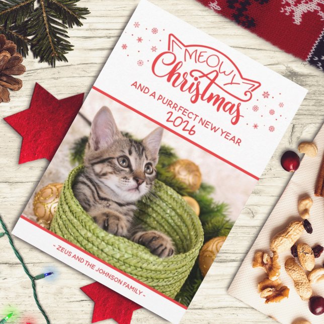 Navidades Meowy y una tarjeta de foto perfecta par (Subido por el creador)