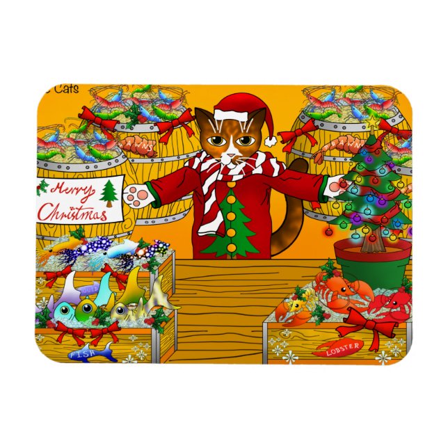 Navidades Mercado de pescado Gato imán (Horizontal)