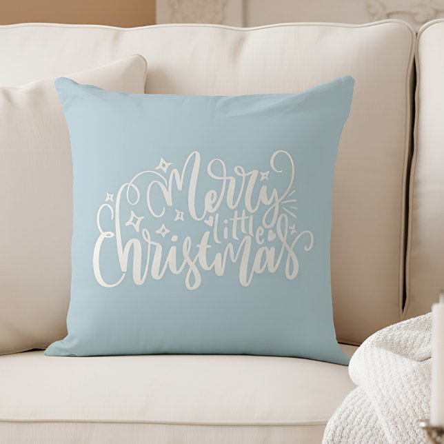 Navidades merry en Cojín decorativo azul claro (merry christmas pillow)
